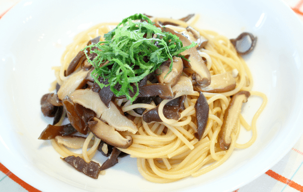 きくらげと干ししいたけの和風パスタ