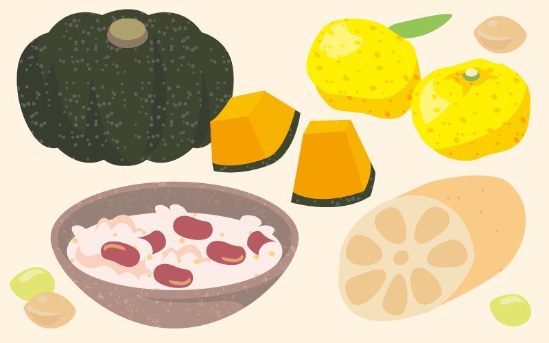冬至の食べ物イラスト