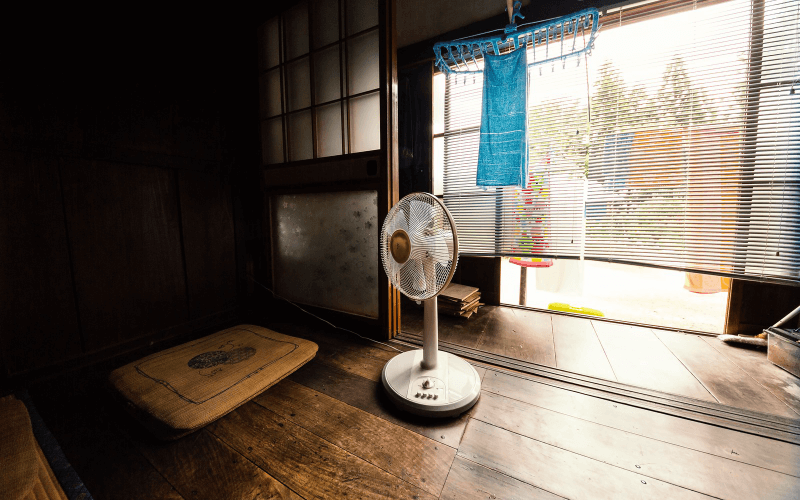 扇風機のある部屋