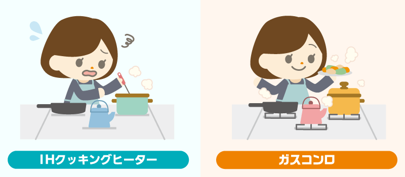 ガスコンロとIHクッキングヒーターの比較3