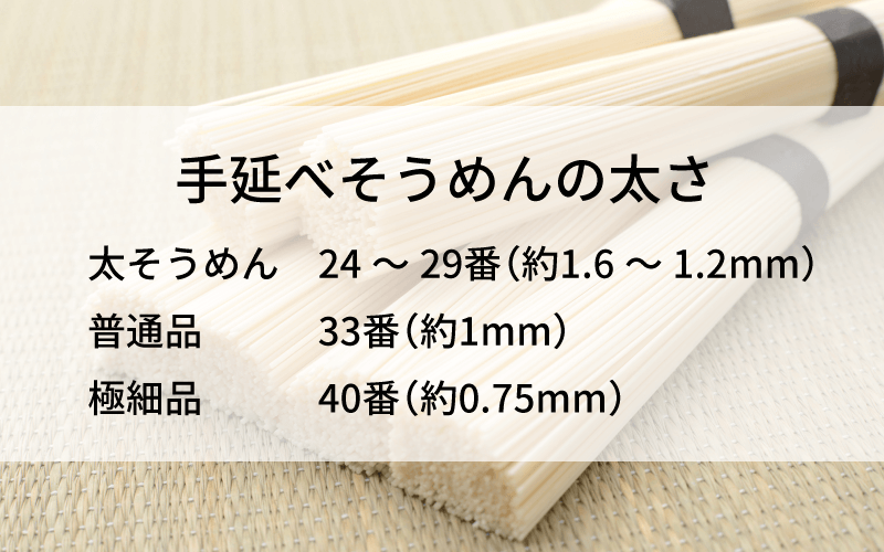 手延べ麺の太さの基準