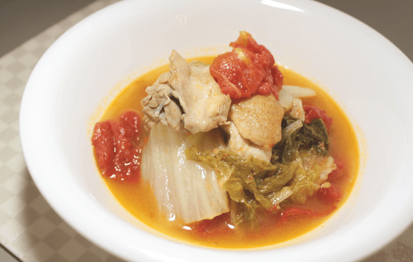 白菜と鶏のトマト煮